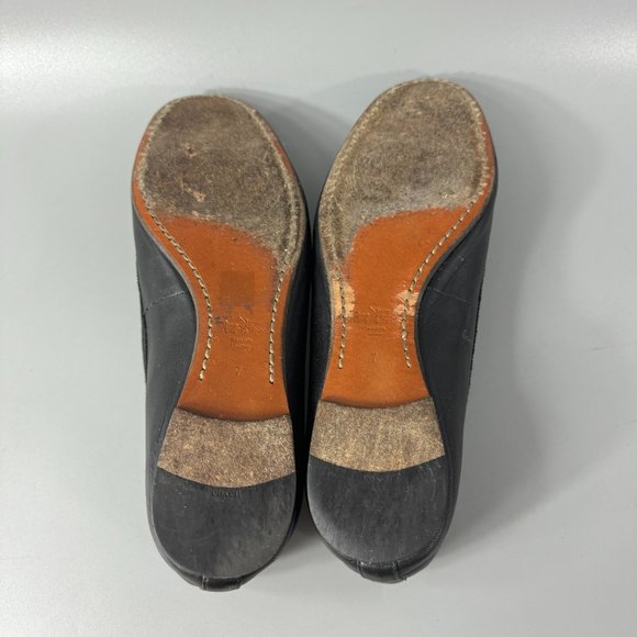 Coach Tea Rose Lola Ballet, Black, Size US 7 - Picture 9 of 14